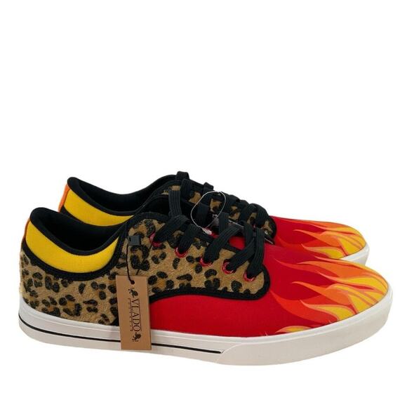 Vlado Spectro 3 Limited Edition Flames Mens Shoes Sz 13 Leopard Print Multicolor - Picture 1 of 13
